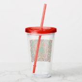 Rood Groen Bloemen Kerst Vakantie Acryl Tumbler Acryl Drinkbeker (Achterkant)