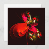 Rood Groen Bloemen Modern Abstract Kunstpatroon #0 (Voorkant / Achterkant)