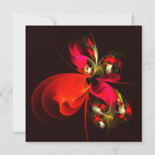 Rood Groen Bloemen Modern Abstract Kunstpatroon #0