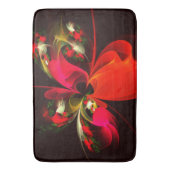 Rood Groen Bloemen Modern Abstract Kunstpatroon #0 Badmat (Voorkant Verticaal)