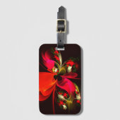 Rood Groen Bloemen Modern Abstract Kunstpatroon #0 Bagagelabel (Voorkant (verticaal))