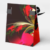 Rood Groen Bloemen Modern Abstract Kunstpatroon #0 Bedankdoosjes (Achterkant)
