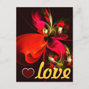 Rood Groen Bloemen Modern Abstract Kunstpatroon #0 Briefkaart