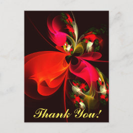 Rood Groen Bloemen Modern Abstract Kunstpatroon #0 Briefkaart