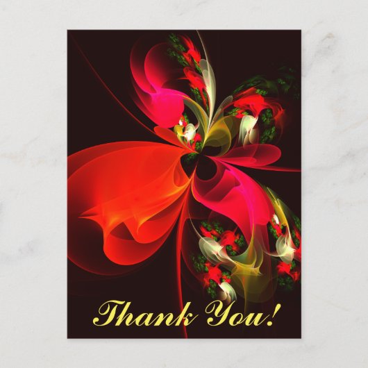 Rood Groen Bloemen Modern Abstract Kunstpatroon #0 Briefkaart (Voorkant)