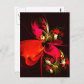 Rood Groen Bloemen Modern Abstract Kunstpatroon #0 Briefkaart (Voorkant / Achterkant)