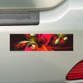 Rood Groen Bloemen Modern Abstract Kunstpatroon #0 Bumpersticker (Op auto)