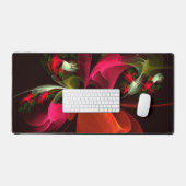 Rood Groen Bloemen Modern Abstract Kunstpatroon #0 Bureaumat (Keyboard & Muis)