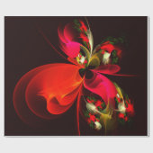 Rood Groen Bloemen Modern Abstract Kunstpatroon #0 Cadeaupapier (Vlak)