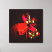 Rood Groen Bloemen Modern Abstract Kunstpatroon #0 Canvas Afdruk (Voorkant)