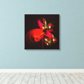Rood Groen Bloemen Modern Abstract Kunstpatroon #0 Canvas Afdruk (Insitu (Houten vloer))