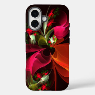 Rood Groen Bloemen Modern Abstract Kunstpatroon #0 iPhone 16 Hoesje