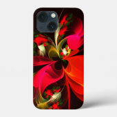 Rood Groen Bloemen Modern Abstract Kunstpatroon #0 Case-Mate iPhone Case (Achterkant)
