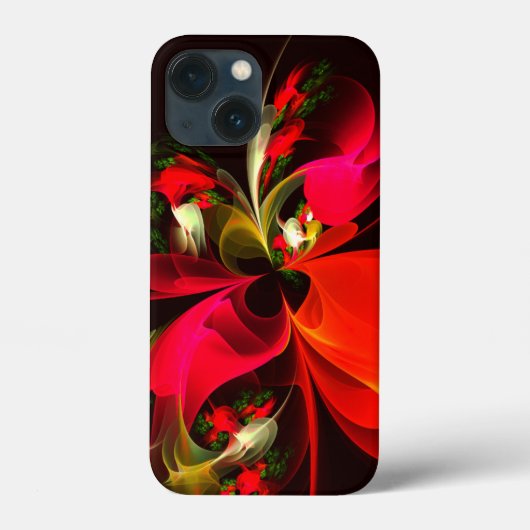Rood Groen Bloemen Modern Abstract Kunstpatroon #0 Case-Mate iPhone Case (Achterkant)