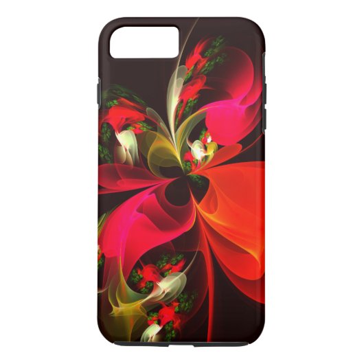 Rood Groen Bloemen Modern Abstract Kunstpatroon #0 Case-Mate iPhone Case (Achterkant)