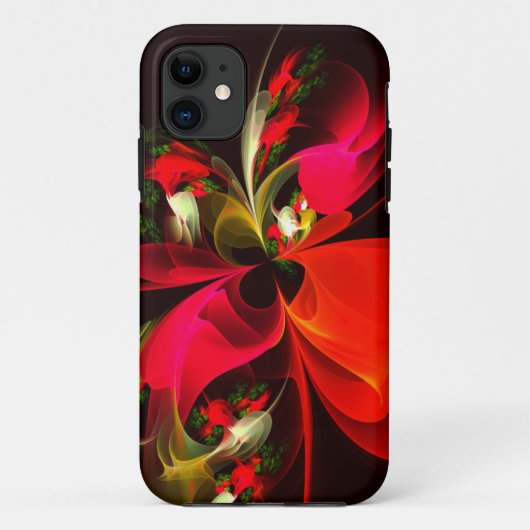 Rood Groen Bloemen Modern Abstract Kunstpatroon #0 Case-Mate iPhone Case (Achterkant)