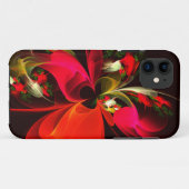 Rood Groen Bloemen Modern Abstract Kunstpatroon #0 Case-Mate iPhone Case (Achterkant (horizontaal))