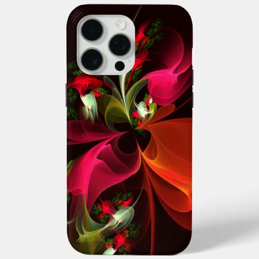 Rood Groen Bloemen Modern Abstract Kunstpatroon #0 Case-Mate iPhone Case (Achterkant)