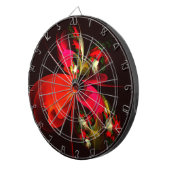 Rood Groen Bloemen Modern Abstract Kunstpatroon #0 Dartbord (Voorkant Rechts)
