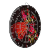 Rood Groen Bloemen Modern Abstract Kunstpatroon #0 Dartbord (Voorkant Links)