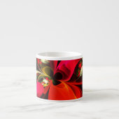 Rood Groen Bloemen Modern Abstract Kunstpatroon #0 Espresso Kop (Voorkant)