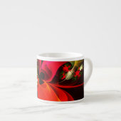 Rood Groen Bloemen Modern Abstract Kunstpatroon #0 Espresso Kop (Voorkant rechts)