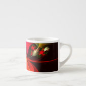 Rood Groen Bloemen Modern Abstract Kunstpatroon #0 Espresso Kop (Rechts)