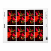 Rood Groen Bloemen Modern Abstract Kunstpatroon #0 Etiket (Full Sheet)