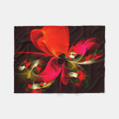 Rood Groen Bloemen Modern Abstract Kunstpatroon #0 Fleece Deken (Voorkant (Horizontaal))