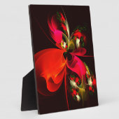Rood Groen Bloemen Modern Abstract Kunstpatroon #0 Fotoplaat (Zijkant)