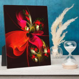 Rood Groen Bloemen Modern Abstract Kunstpatroon #0 Fotoplaat
