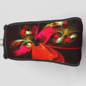 Rood Groen Bloemen Modern Abstract Kunstpatroon #0 Golfheadcover (Voorkant)