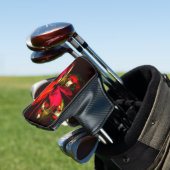 Rood Groen Bloemen Modern Abstract Kunstpatroon #0 Golfheadcover (Insitu)