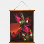 Rood Groen Bloemen Modern Abstract Kunstpatroon #0 Hangend Wandkleed (Voorkant)