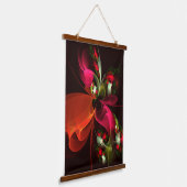 Rood Groen Bloemen Modern Abstract Kunstpatroon #0 Hangend Wandkleed (Gebogen)