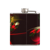 Rood Groen Bloemen Modern Abstract Kunstpatroon #0 Heupfles (Achterkant)