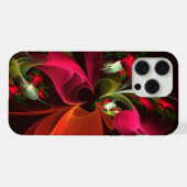 Rood Groen Bloemen Modern Abstract Kunstpatroon #0 iPhone Hoesje (Achterkant horizontaal)