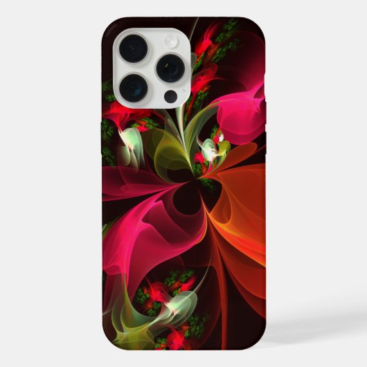 Rood Groen Bloemen Modern Abstract Kunstpatroon #0 iPhone Hoesje (Achterkant)