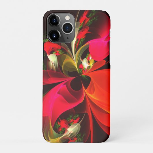 Rood Groen Bloemen Modern Abstract Kunstpatroon #0 iPhone Hoesje (Achterkant)