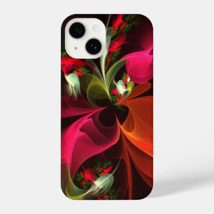 Rood Groen Bloemen Modern Abstract Kunstpatroon #0 iPhone 14 Hoesje