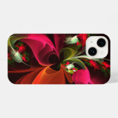 Rood Groen Bloemen Modern Abstract Kunstpatroon #0 iPhone Hoesje (Achterkant horizontaal)