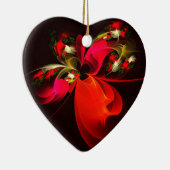 Rood Groen Bloemen Modern Abstract Kunstpatroon #0 Keramisch Ornament (Rechts)