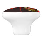 Rood Groen Bloemen Modern Abstract Kunstpatroon #0 Keramische Knop (Zijkant)