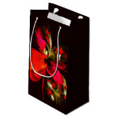 Rood Groen Bloemen Modern Abstract Kunstpatroon #0 Klein Cadeauzakje (Achterkant Gekanteld)