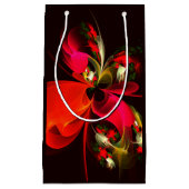 Rood Groen Bloemen Modern Abstract Kunstpatroon #0 Klein Cadeauzakje (Voorkant)