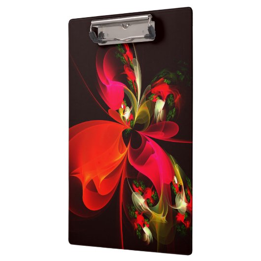 Rood Groen Bloemen Modern Abstract Kunstpatroon #0 Klembord (Links)