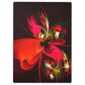 Rood Groen Bloemen Modern Abstract Kunstpatroon #0 Klembord (Achterkant)