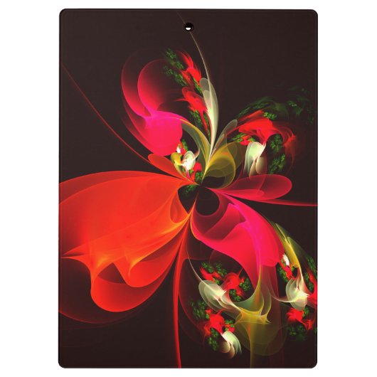 Rood Groen Bloemen Modern Abstract Kunstpatroon #0 Klembord (Achterkant)