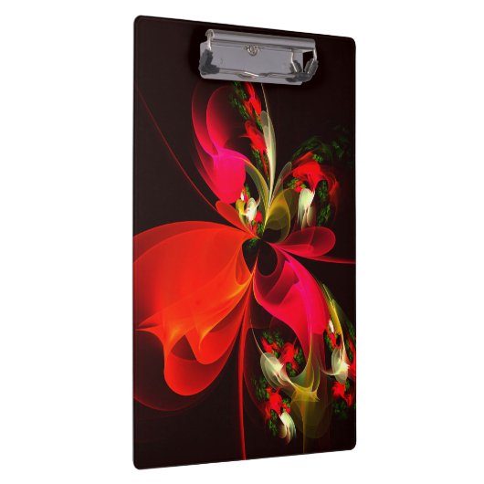 Rood Groen Bloemen Modern Abstract Kunstpatroon #0 Klembord (Rechts)
