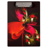 Rood Groen Bloemen Modern Abstract Kunstpatroon #0 Klembord (Voorkant)